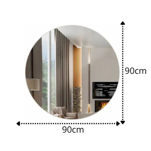 Großer dekorativer runder Spiegel 90 x 90 cm – Sale